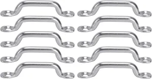 10 Pcs Top Strap Pad Eye Footman Loop, Tie Downs Anchor, Tie Down Strap, Stainless Steel, Suitable for Boat, Pontoon, Kayak, Buggy, Canoe Rigging, Fixing, 2 Inch