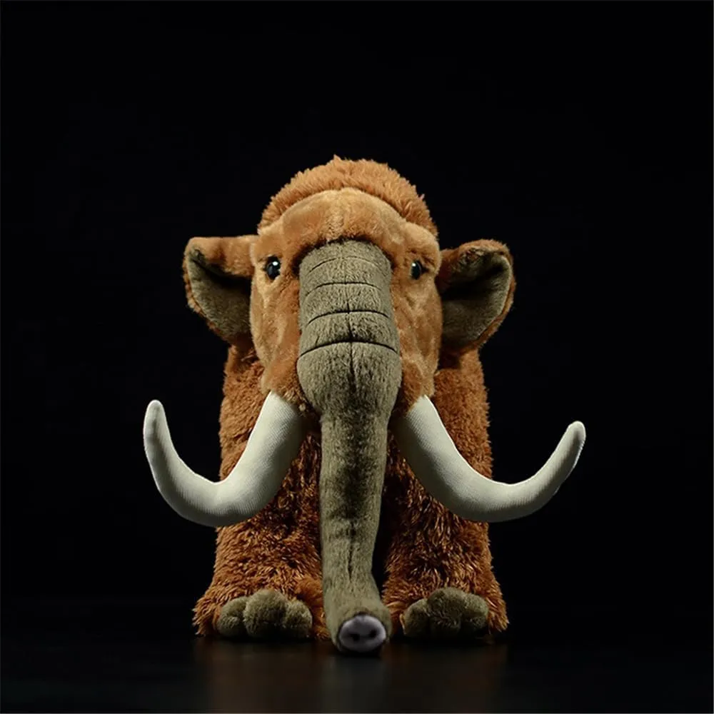 14 Inch Woolly Mammoth Plush Toy - Realistic Stuffed Animal with Premium Soft Plush, Lifelike Wild Animal Design for Home Decor & Collector Gifts