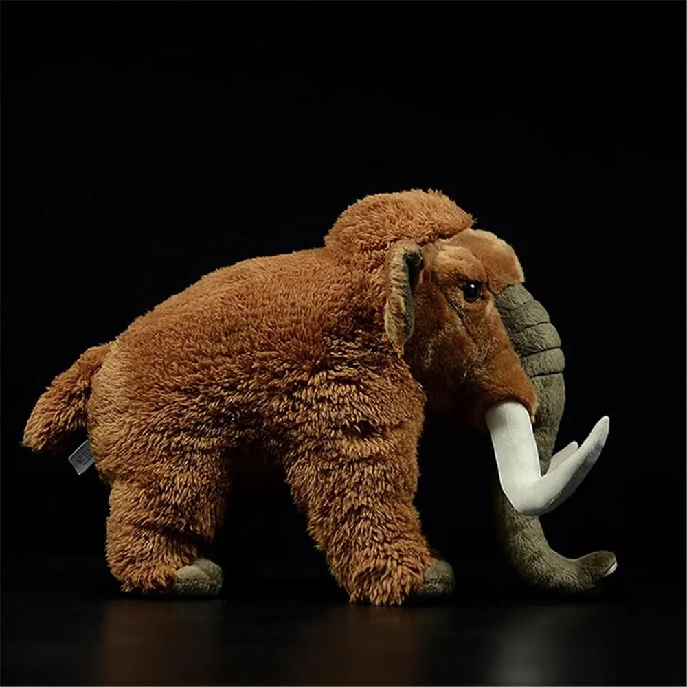 14 Inch Woolly Mammoth Plush Toy - Realistic Stuffed Animal with Premium Soft Plush, Lifelike Wild Animal Design for Home Decor & Collector Gifts