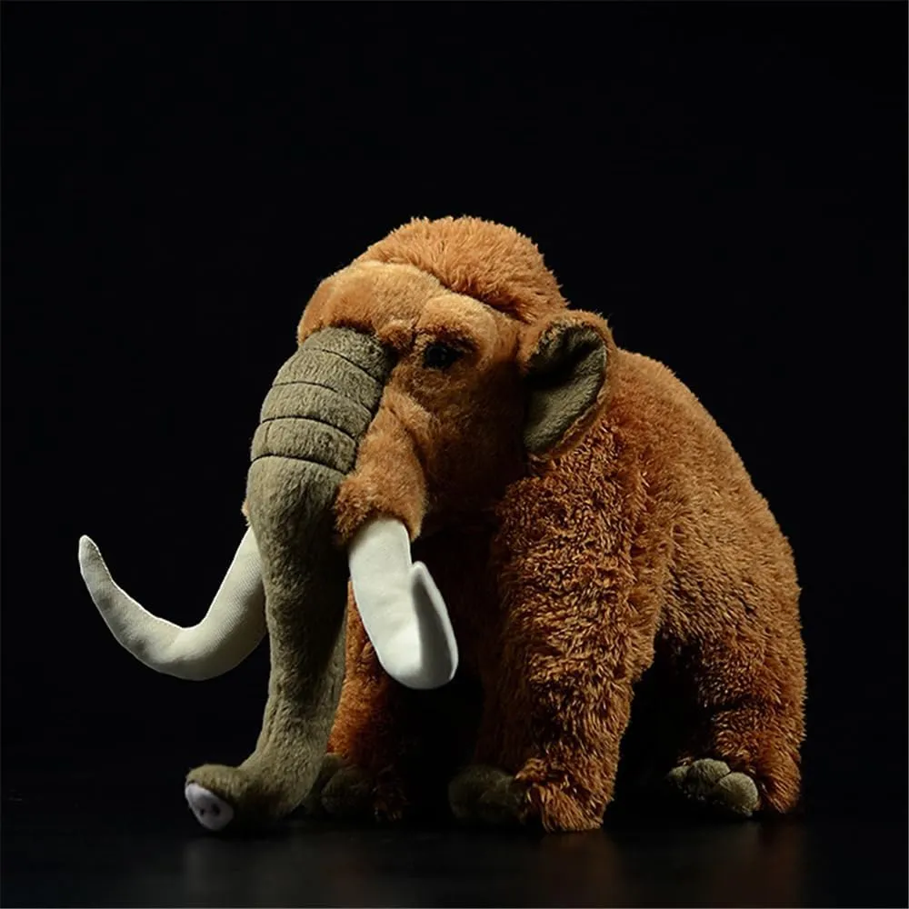 14 Inch Woolly Mammoth Plush Toy - Realistic Stuffed Animal with Premium Soft Plush, Lifelike Wild Animal Design for Home Decor & Collector Gifts