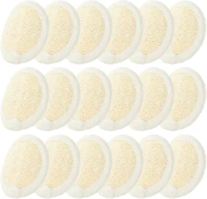18pcs Loofah Sponge Pads for Exfoliating Facial Cleaning Soft and Shower Scrubbers Elastic Hand Straps for Family Use and Skin Care