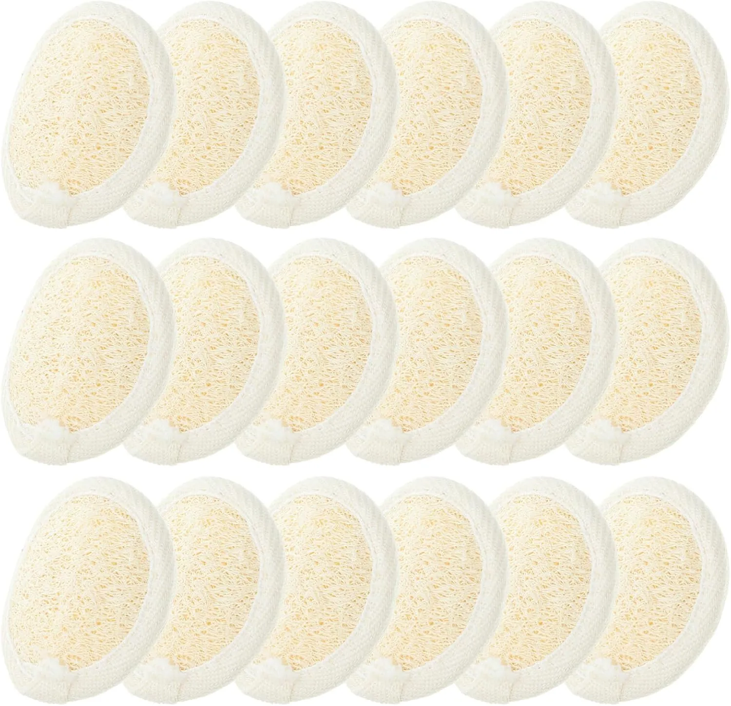 18pcs Loofah Sponge Pads for Exfoliating Facial Cleaning Soft and Shower Scrubbers Elastic Hand Straps for Family Use and Skin Care