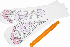 1 Set Reflexology Socks with Acupoint Pattern and Acupressure Pen Comfortable Foot Massage Socks for Warmth and Wellness Present for Relaxation and Foot Care