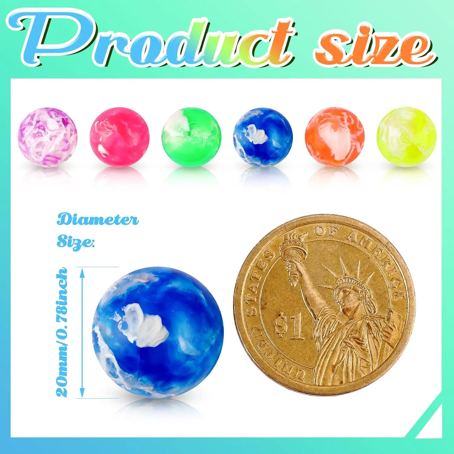 2000 Pcs Small Bouncy Balls Bulk 0.78 Inch/ 20 mm Rubber High Bouncing Balls Neon Cloud Bounce Mini Bouncy for Birthday Party Favors Gift Prizes Vending Machines Fillers Outdoor