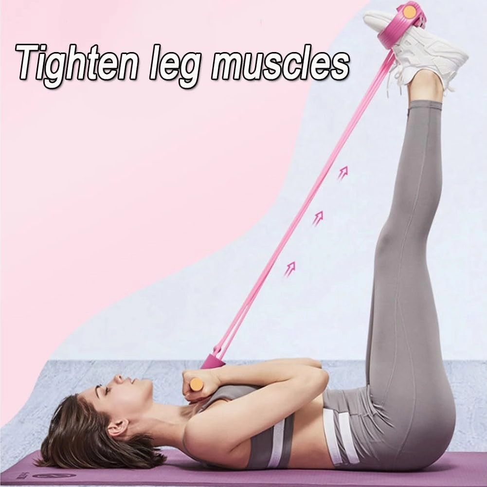 21 Fitness Resistance Bands-4 Tube Pedal Ankle Puller, Ab Training Auxiliary Device with Bands, Foot Pedal Resistance Band with Handle for Women, Tension Bands for Exercise Women