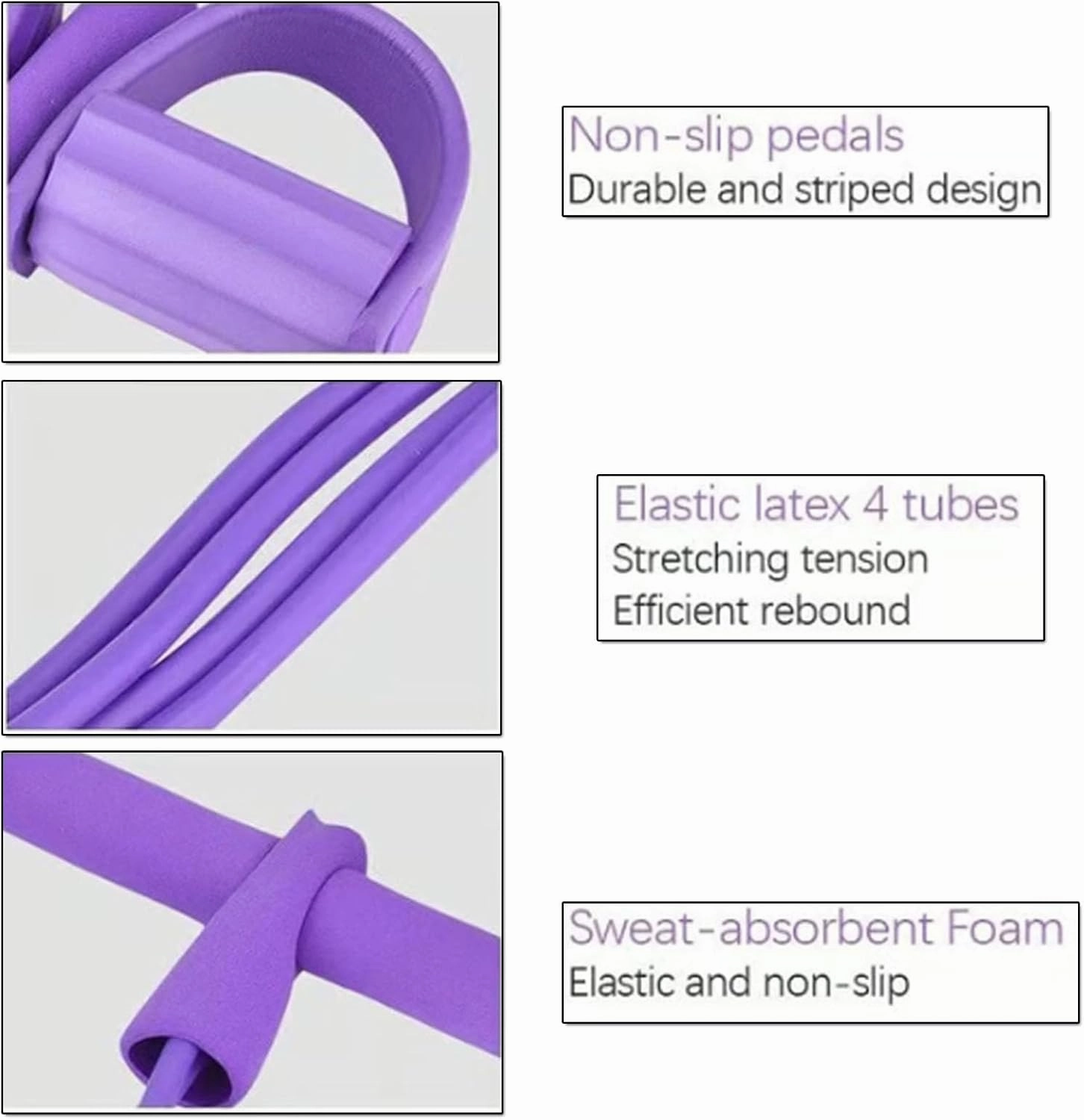 21 Fitness Resistance Bands-4 Tube Pedal Ankle Puller, Ab Training Auxiliary Device with Bands, Foot Pedal Resistance Band with Handle for Women, Tension Bands for Exercise Women