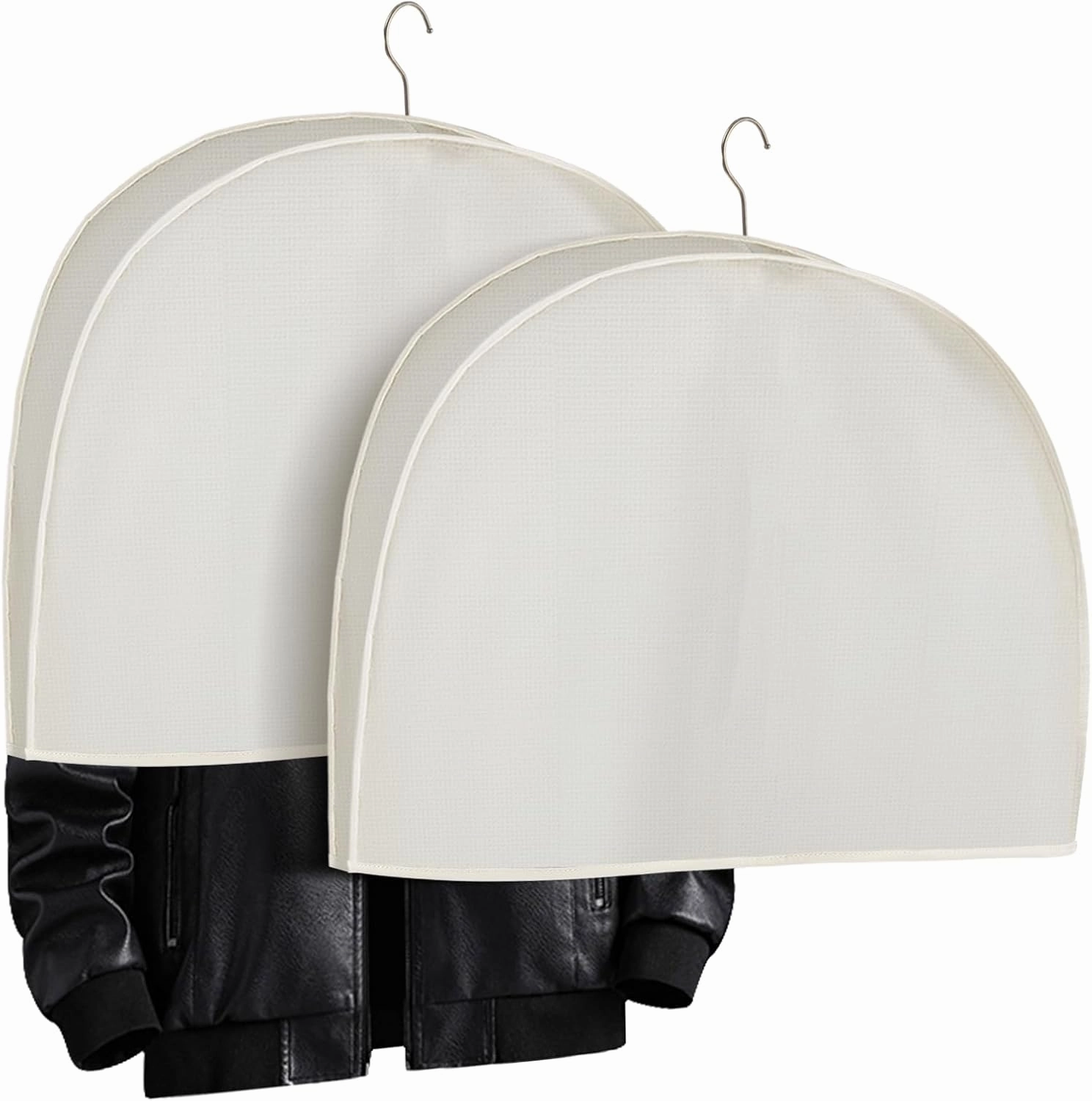2 Pack Acid-free Muslin White Shoulder Protectors Clothes Hanger Covers Closet Storage Shoulder Covers for Clothes Closet Storage