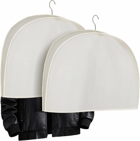 2 Pack Acid-free Muslin White Shoulder Protectors Clothes Hanger Covers Closet Storage Shoulder Covers for Clothes Closet Storage