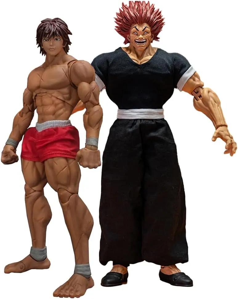 2PCS Hanma Yujiro Action Figure Anime Figure Yujiro Statue Model, Joints Movable Cartoon Manga Figure Handmade Collectible Desktop Decoration for Fans