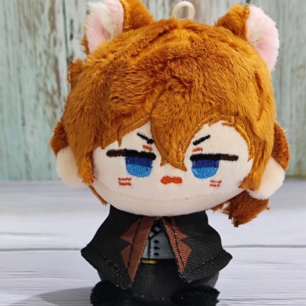 2pcs Nakahara Chuuya Dazai Osamu Soft Figures Anime Soft Stuffed Figure Cute Plush Pendant Bags Keychain for Fans Collection Gift