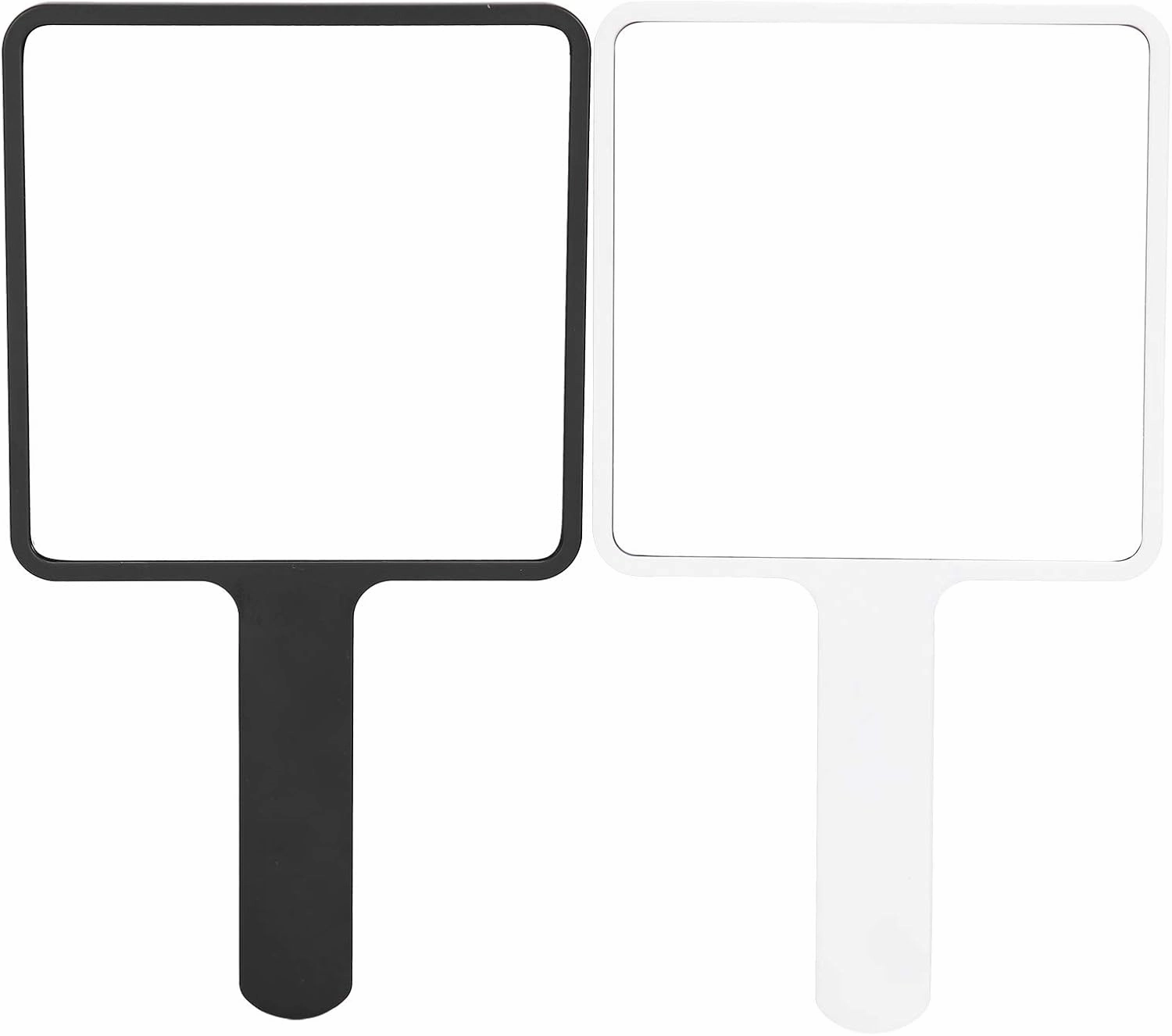 2PCS Portable Square Hand Mirror, Hand Mirrors with Handle, Rounded Angle Frame Handheld Mirror, Compact Size Handheld Mirrors Easy to Carry, Mirror Handheld