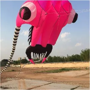 3D Beach Kite, Trilobite Beach Soft Cometas Single Line Kites, Large Fish Kite, Flying Large Inflatable Kites Ripstop Nylon (Color : 7 Square Meters)