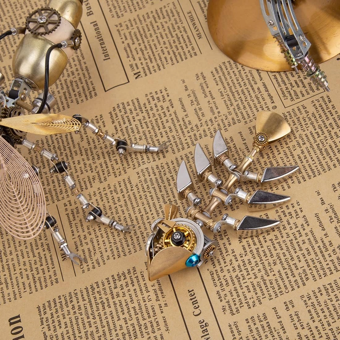 3D Metal Puzzle, Steampunk Bony Fish Model, Puzzle DIY Craft Kit, Gifts for Teens and Adults (100 PCS)