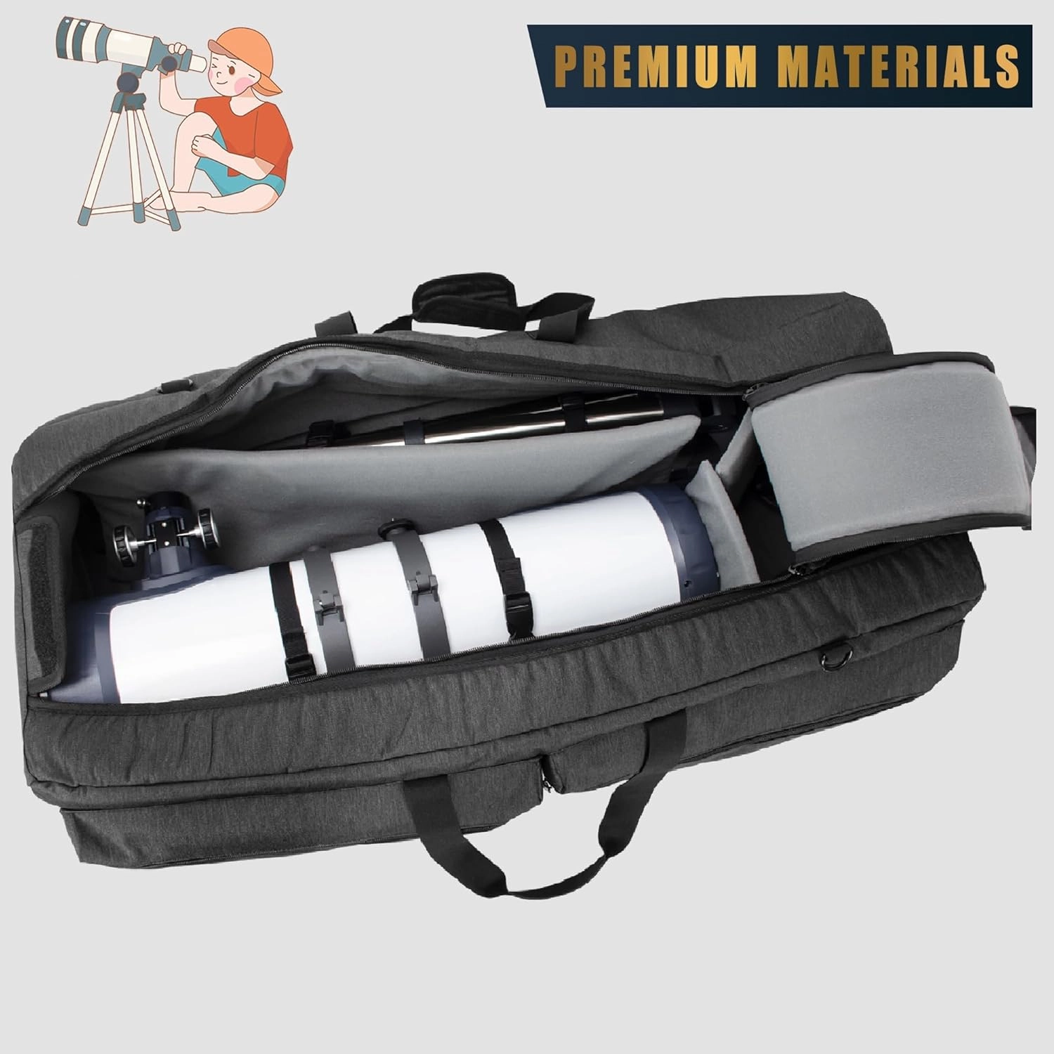 40“ Telescope Bag, Large Telescope Travel Bag for for Telescope Tube & Tripod,Soft Pad Telescope Carrying Case Compatible with Gskyer ToyerBee Celestron Telescope,Storage for Telescope Accessories