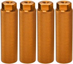 4 Pcs Bike Pegs,Aluminum Alloy Anti-Skid Lead Foot Bicycle Pedals BMX Pegs for 3/8 Inch Axles Bicycle Accessories,Yellow