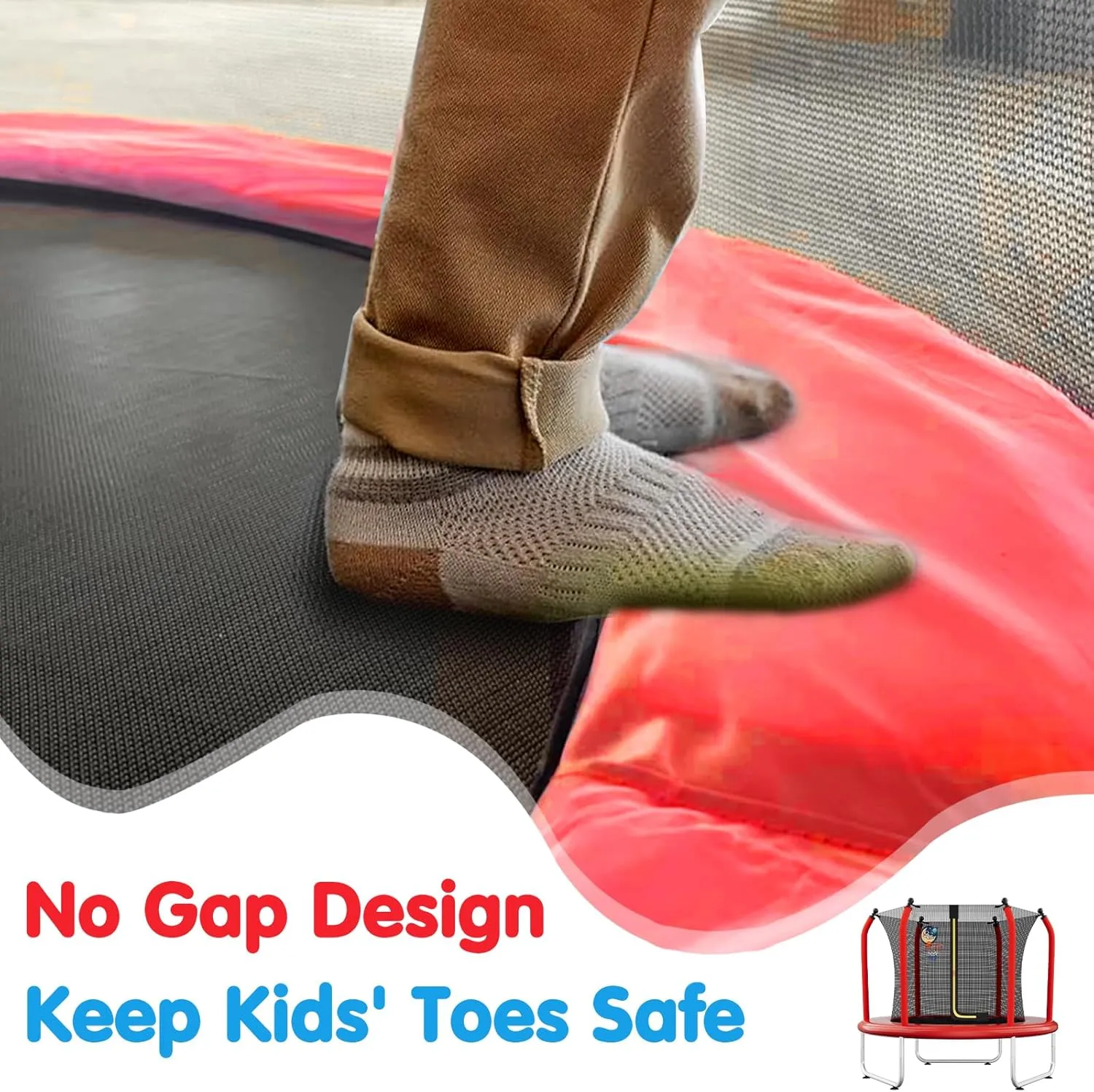 55" Toddler Trampoline for Kids with Safety Enclosure Net, 5FT Trampoline for Kids Indoor & Outdoor with Basketball Hoop, Birthday Gifts for Boy and Girl, Age 3-8
