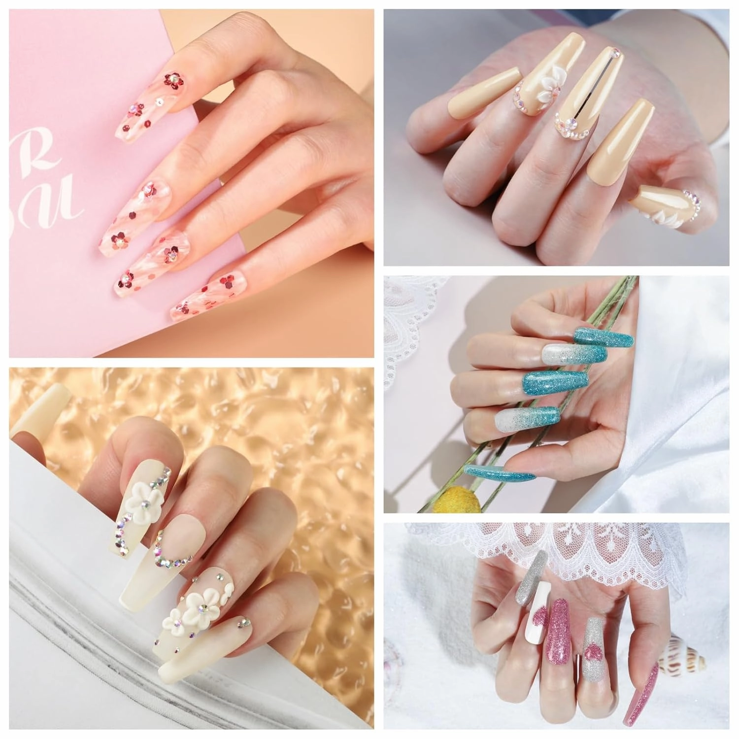 58pcs Acrylic Nail Kit for Beginners with Everything Professional Acrylics Powder with Drill and U V Light 36pcs Glitter Decoration Powder Complete Nail Kit Acrylic Set Gift for Women