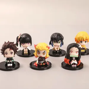 6 Pieces Cute Anime Action Figure Set,Cartoon Doll Statue Game Figure Model,Drawing Room Ornaments Collection PVC,A Gift for Boys and Girls Anime Fans