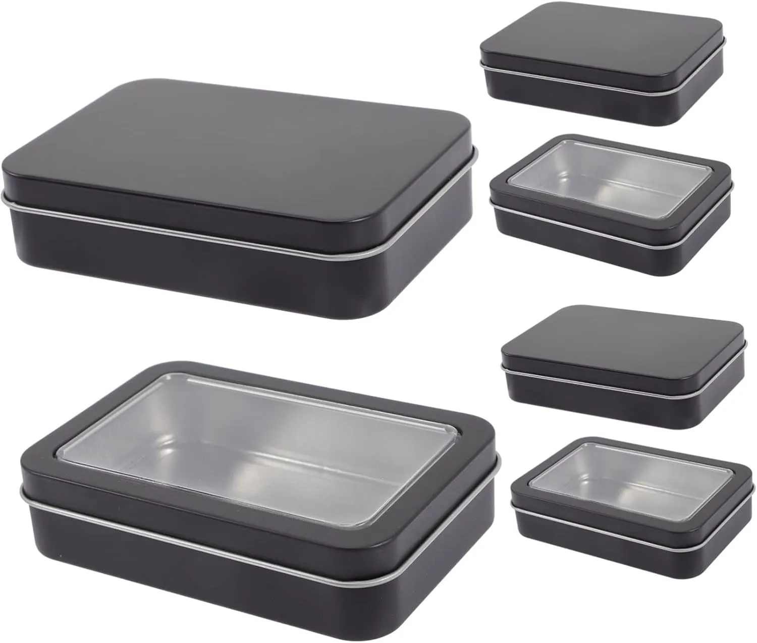 6pcs Tinplate Card Storage Box Lid Organizer for Decks Compact Design for Easy Carrying and Card for Supplies
