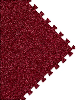80 Pcs Interlocking Carpet Tiles, Short Pile Foam Square Floor Mats,Puzzle Play Mat Set for Playroom,Gym,Red