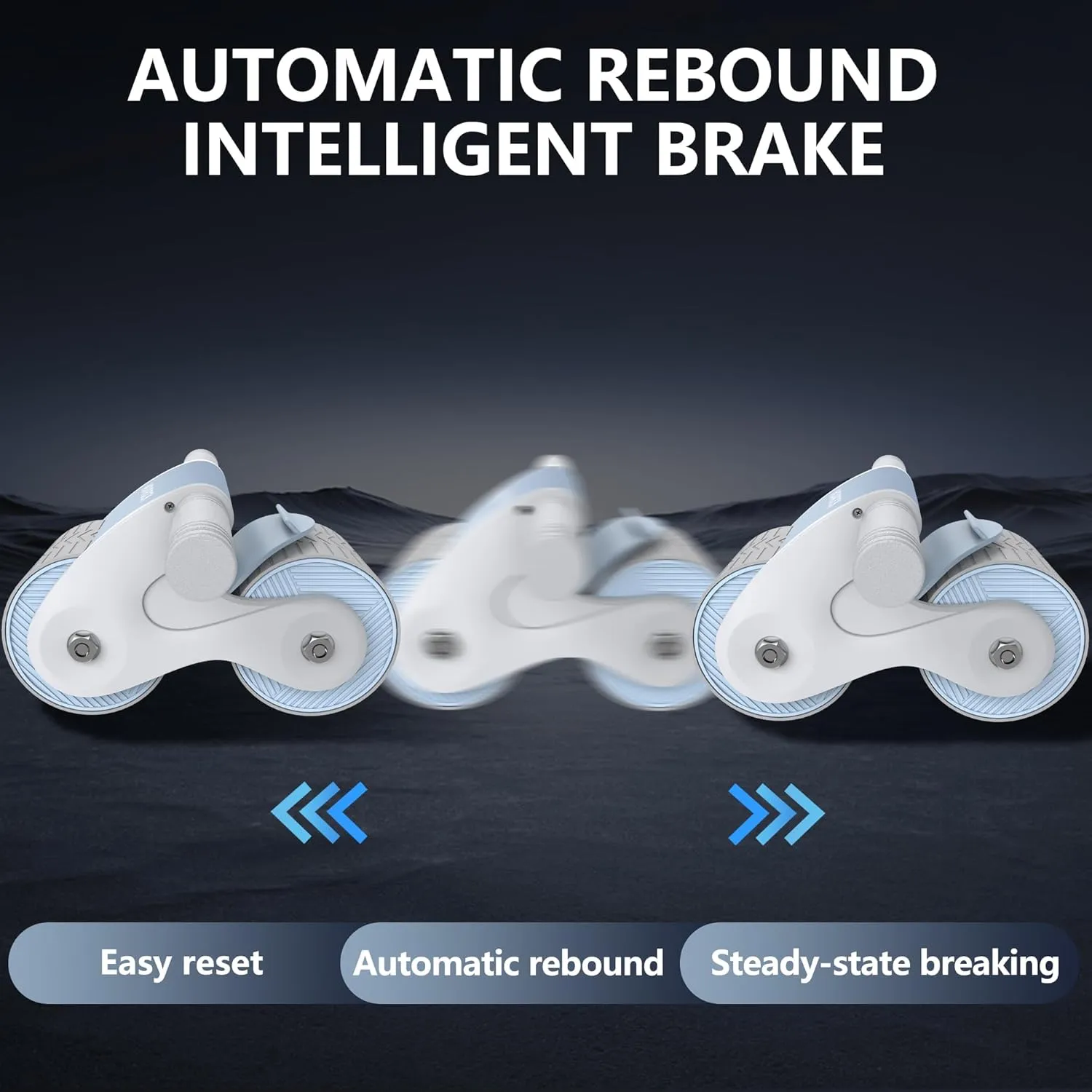Ab Roller Wheel with Automatic Rebound for Home Gym Core Fitness, Sturdy Abdominal Exercise Equipment, Includes Knee Pad, Perfect for Ab Workouts and Strength Training