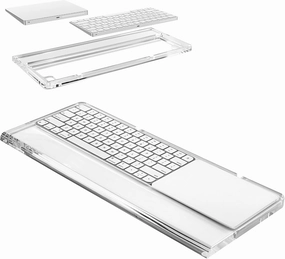 Acrylic Keyboard Stand and touchpad Tray pad Suitable for Second and Third Generation Apple Magic Keyboards and Apple Magic touchpads, Comfortable Wrist Rest relieves Hand Pain