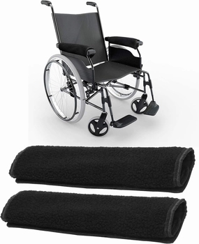 AHIER Wheelchair Armrest Pads, 2PCS Sheepskin Fleece Wheelchair Armrest Covers, Non Slip Arm Rest Cover Cushion pad for Wheelchairs