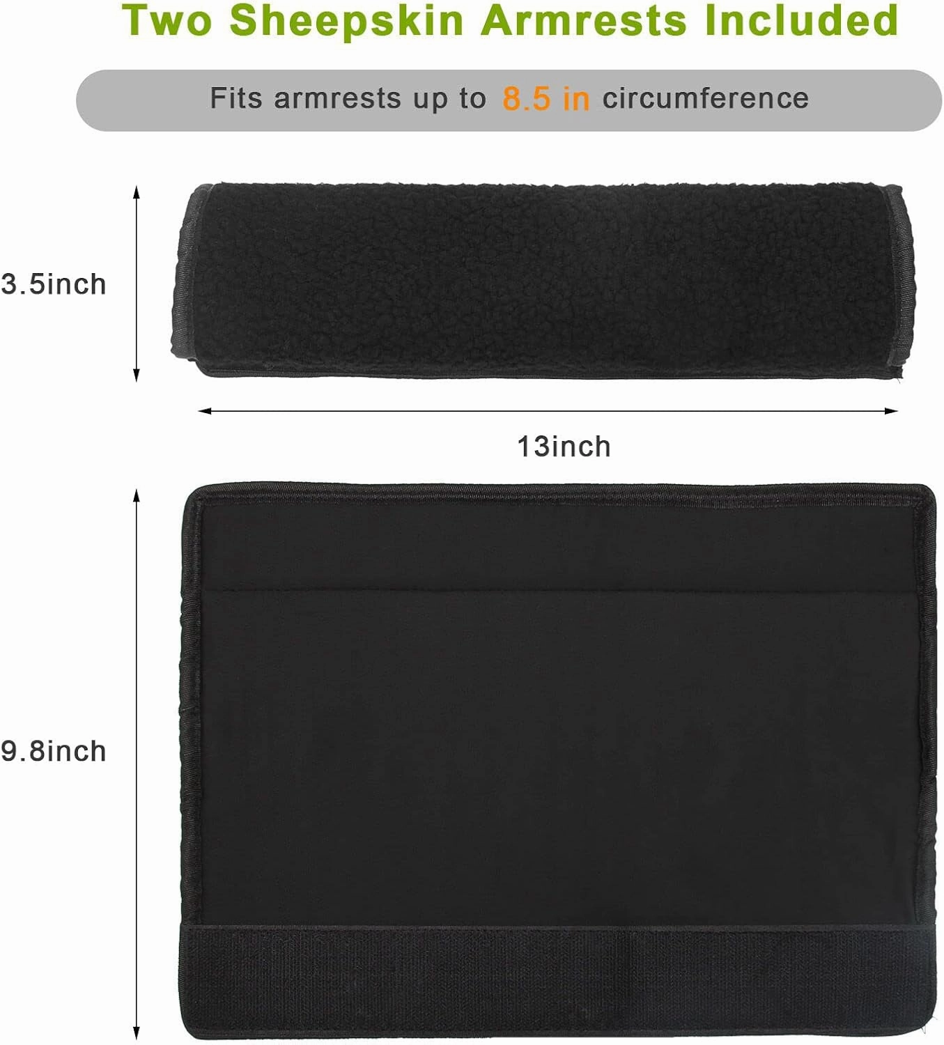 AHIER Wheelchair Armrest Pads, 2PCS Sheepskin Fleece Wheelchair Armrest Covers, Non Slip Arm Rest Cover Cushion pad for Wheelchairs