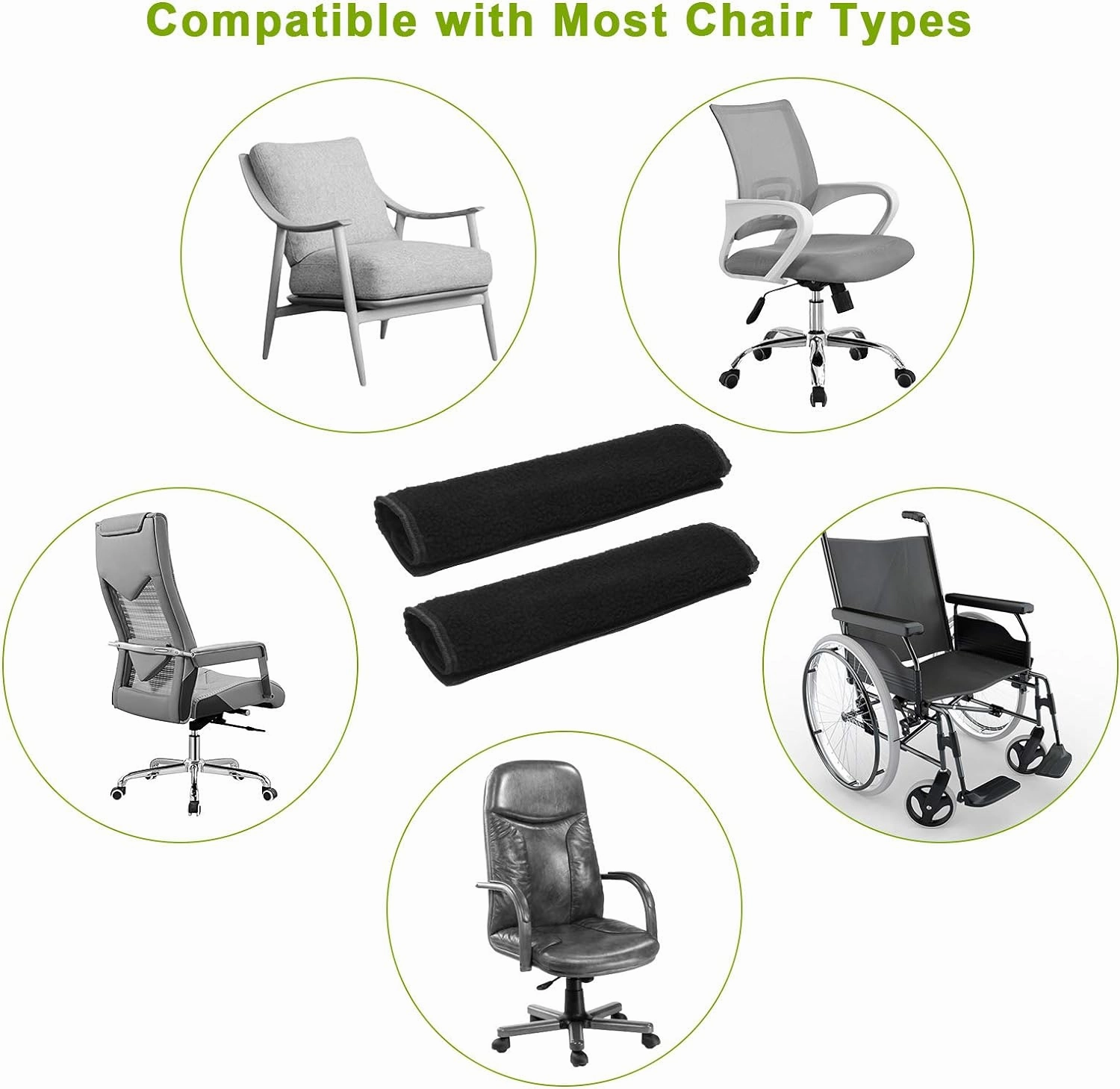 AHIER Wheelchair Armrest Pads, 2PCS Sheepskin Fleece Wheelchair Armrest Covers, Non Slip Arm Rest Cover Cushion pad for Wheelchairs