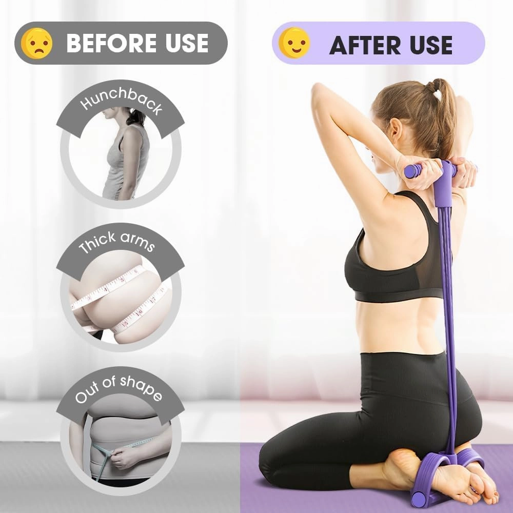 Aimierbuy Stirrup Puller for Exercise, 21 Fitness Resistance Bands-4 Tube Pedal Ankle Puller, Multifunction Tension Rope for Full Body Stretching and Slimming Training