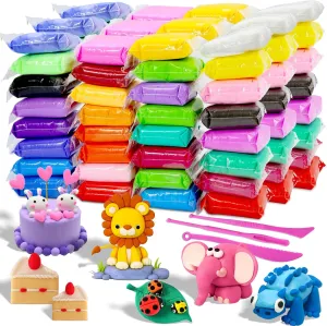 Air Dry Clay - 96 Pack Modeling Clay Kit with 3 Sculpting Tools,Safe & Non-Toxic,DIY Magic Toys Gift for Boys,Girls,Kids - 32 Colors