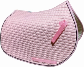 All-Purpose English Saddle Pads (Baby Pink w/Black Trim)