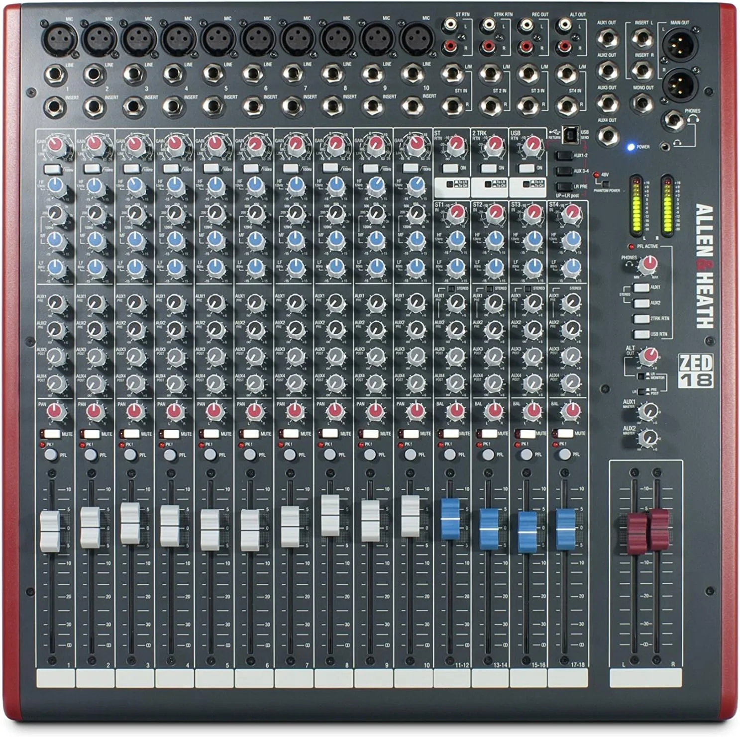 Allen & Heath ZED-18 - 18-Channel Touring Quality Mixer with USB I/O (AH-ZED-18)