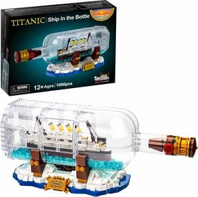 Allupal Titanic Ship in a Bottle Creator Expert Building Kit, Collectible Display Model Set, Creative Gift Toy for Adults and Teens Age 14  (1000 Pieces)