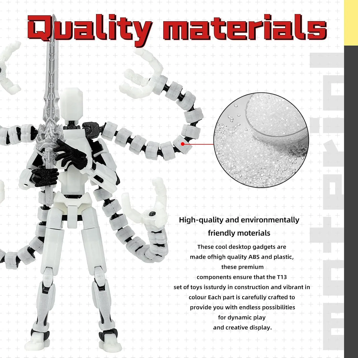 Already Assembled T13 Action Figure Accessories,T13 Multi-Jointed Movable,for Collectors Desktop Decorations t-13 Movability 3D Printed Toys (Blue Noctilucent Blue, 7.2 Inch)