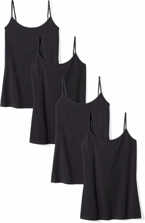 Amazon Essentials Women's Slim-Fit Camisole, Pack of 4