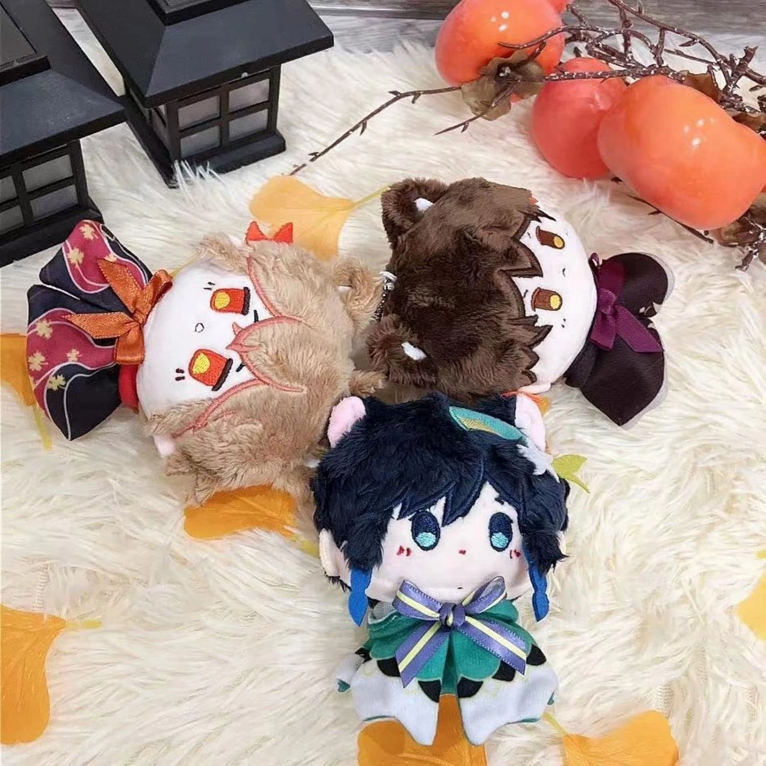 Anime Charms Plush Toys Venti Zhongli Kazuha Xiao Plush Toy, Keychain Anime Figure Soft Stuffed Gift for Game Fans（Venti）