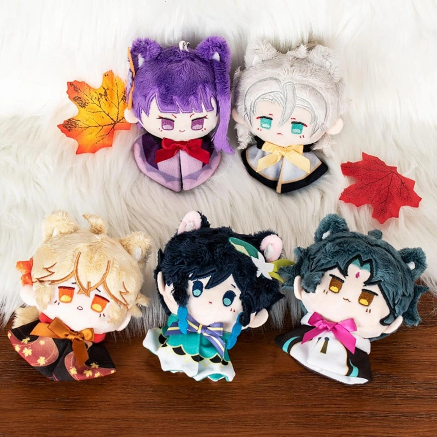 Anime Charms Plush Toys Venti Zhongli Kazuha Xiao Plush Toy, Keychain Anime Figure Soft Stuffed Gift for Game Fans（Venti）