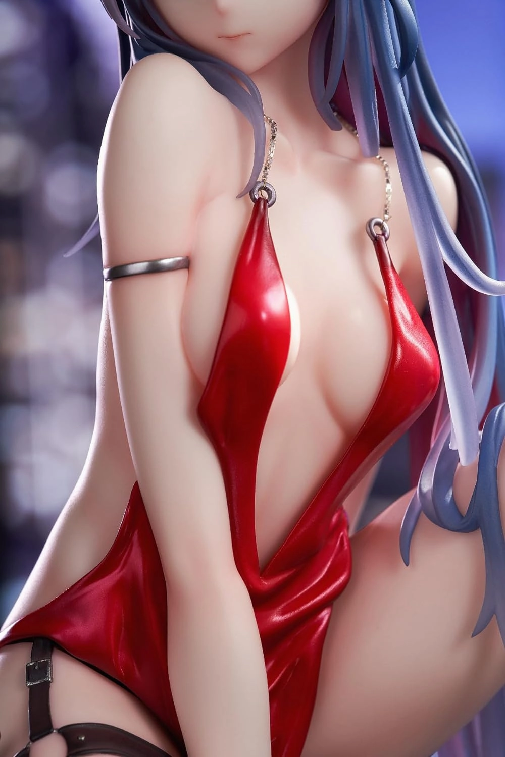 Anime Texas Figure Game Character Texas Statue Model, 16cm Red Dress Squatting Pose Girl Figure, PVC Handmade Collectibles Desktop Decoration Gifts