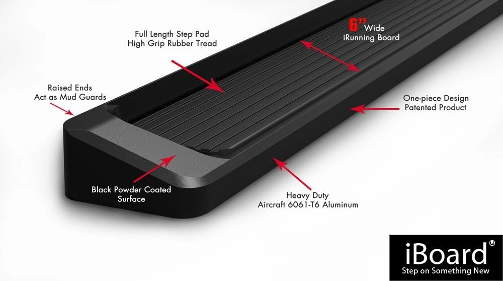 APS Running Boards 6in Black Compatible with Ram ProMaster 2014-2025 Full Size Van 136 inches 159 inches Wheelbase 3-Door (Nerf Bars Side Steps Side Bars)