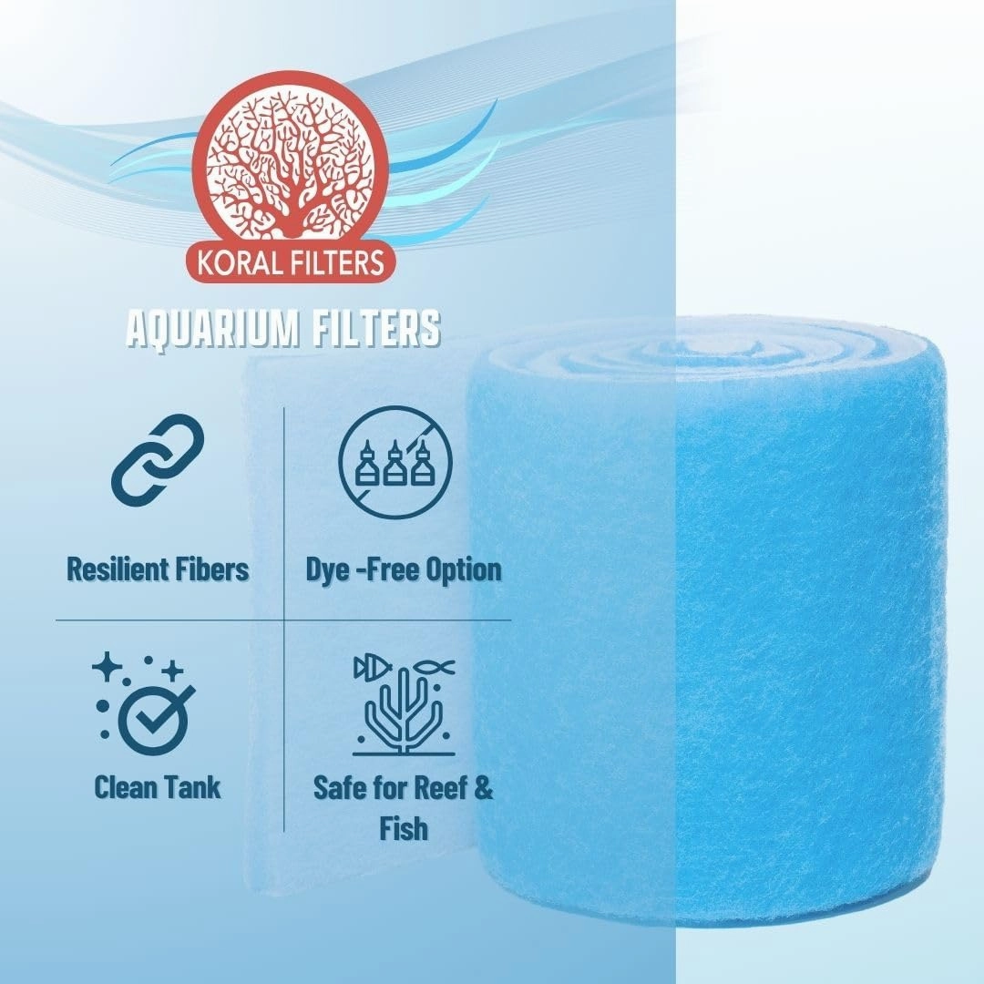 Aquarium Filter Media Pad Cut to Fit Roll, 12" x 72" (6 ft)