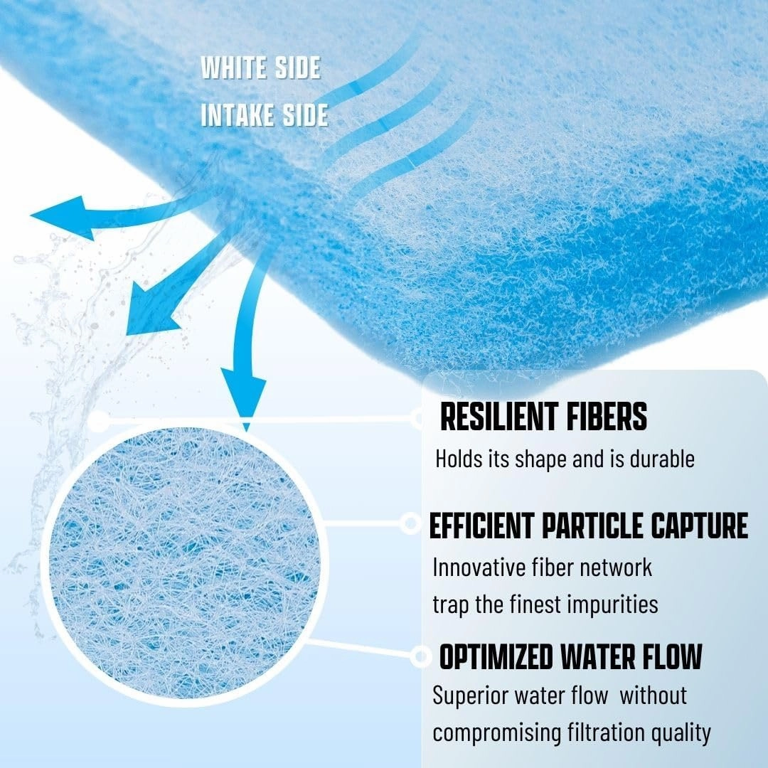 Aquarium Filter Media Pad Cut to Fit Roll, 12" x 72" (6 ft)