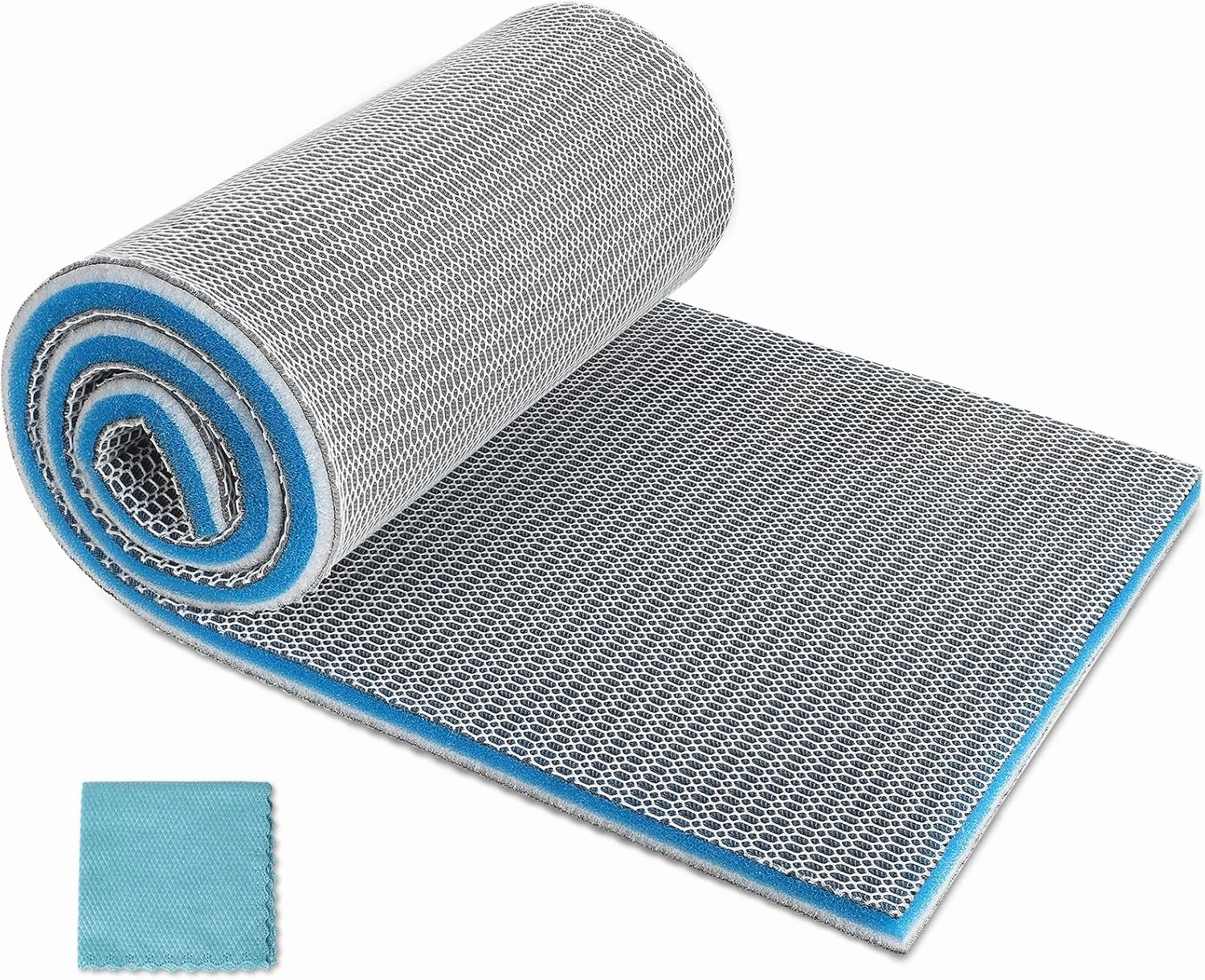 Aquarium Filter Media, Upgraded 8-Layer Filter Sponge Pad for Fish Tank and Pond, Super Filtering Effect, Cut to Fit, Reusable and Washable Aquarium Filter Floss (11.8” x 47.2”)