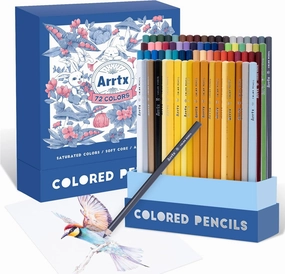 Arrtx 72 Colored Pencils for Adult Coloring Drawing Blending Shading Sketching Painting, Soft Core Coloring Pencils Art Craft Supplies, Premium Color Pencils Set for Artists Adults Beginners