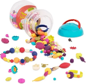B. toys – Pop Arty! 300 Pcs- Jewlery Making Kit- Creative Pop Snap Bead Set for Kids –DIY Craft Jewelry Making Kit –Necklaces, Rings, Bracelets – 4 Years  