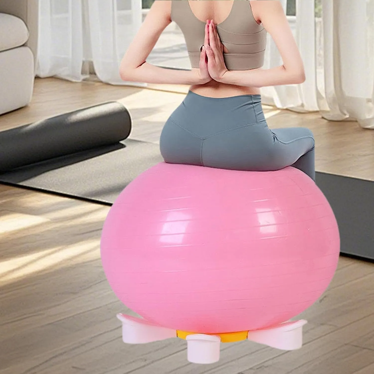 Ball Base, Ball Holder Stand, Anti Ball Chair, Balance Ball Stand, Ball Chair Stand Base for Pilates