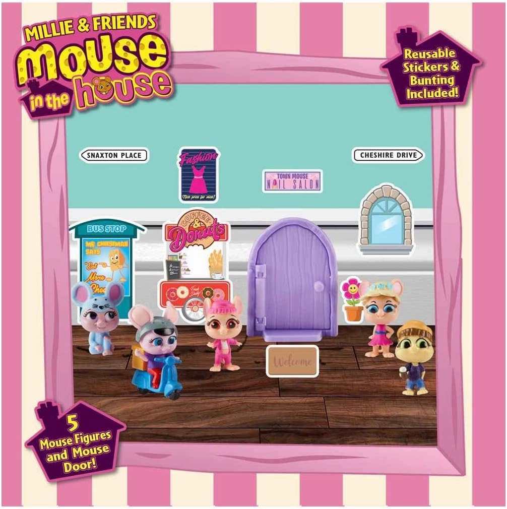BANDAI Millie and Friends Mouse in The House CO07707 Collectible Toy Figurines for Kids Ages 3-7 Years Old (CO07707)