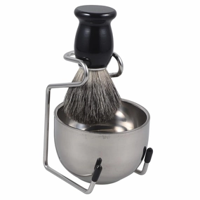 Barber Shop Shaving Supply Set Includes Brush Cup and Stand for Gentle Shave