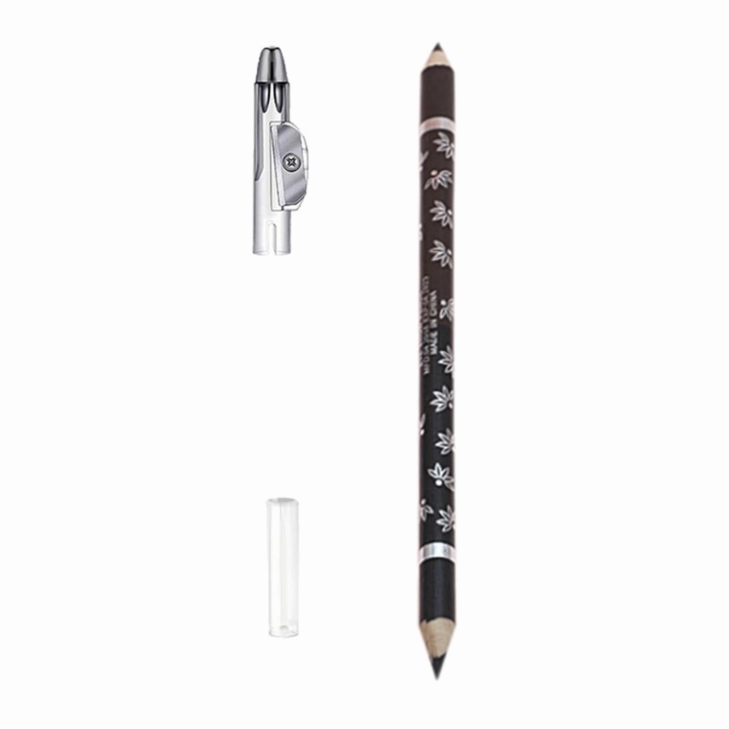 barenx 1Piece Double Head Eyebrow Pencil with Pencil Sharpener,Waterproof Sweat-proof Long-wearing Tools for Home Travel Eye Makeup