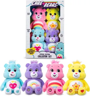 Basic Fun Care Bears Treasure Chest: Set of 4 Beanie Plush Toys, Soft & Cuddly, Perfect for Collecting & Playing, Suitable for Boys & Girls from 3 Years